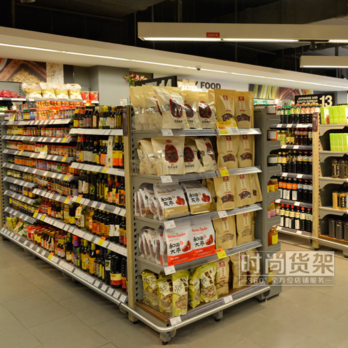 超市貨架_中島貨架 (鋼背板)